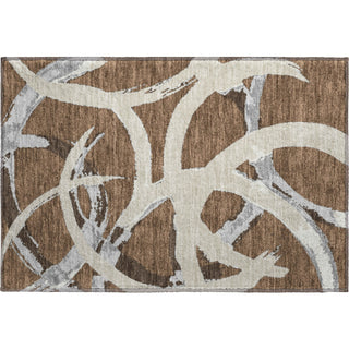 Piper Looms Mayfield Circles AMF1022 Brown Machine Washable Area Rug Scatter Main Image