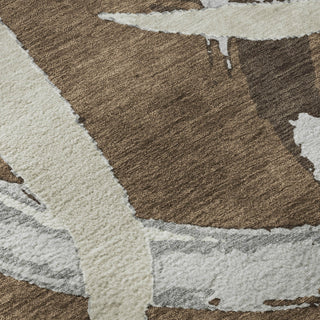 Piper Looms Mayfield Circles AMF1022 Brown Machine Washable Area Rug Swatch Image