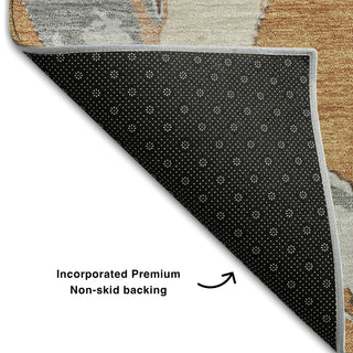 Piper Looms Mayfield Circles AMF1022 Copper Machine Washable Area Rug Backing Image
