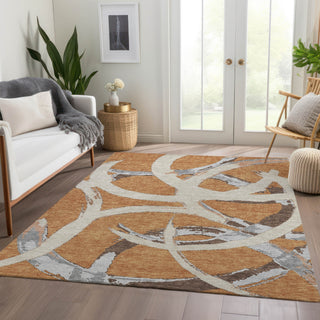 Piper Looms Mayfield Circles AMF1022 Copper Machine Washable Area Rug Lifestyle Image Feature