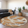 Piper Looms Mayfield Circles AMF1022 Copper Machine Washable Area Rug Round Lifestyle Image Feature
