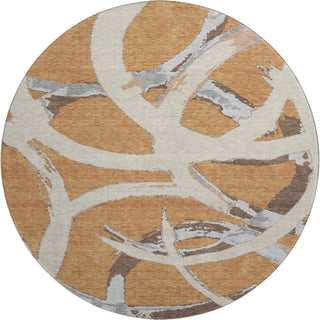 Piper Looms Mayfield Circles AMF1022 Copper Machine Washable Area Rug Round Main Image