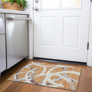Piper Looms Mayfield Circles AMF1022 Copper Machine Washable Area Rug Scatter Lifestyle Image Feature