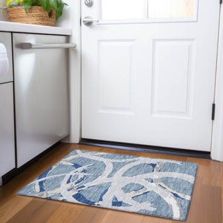 Piper Looms Mayfield Circles AMF1022 Denim Machine Washable Area Rug Scatter Lifestyle Image Feature