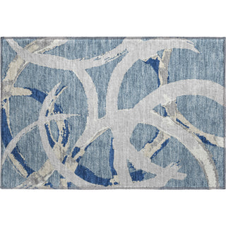 Piper Looms Mayfield Circles AMF1022 Denim Machine Washable Area Rug Scatter Main Image