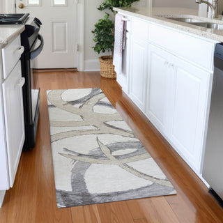 Piper Looms Mayfield Circles AMF1022 Ivory Machine Washable Area Rug Runner Lifestyle Image Feature