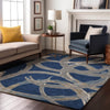 Piper Looms Mayfield Circles AMF1022 Navy Machine Washable Area Rug Lifestyle Image Feature