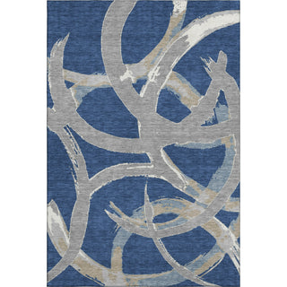 Piper Looms Mayfield Circles AMF1022 Navy Machine Washable Area Rug main image