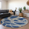 Piper Looms Mayfield Circles AMF1022 Navy Machine Washable Area Rug Round Lifestyle Image Feature
