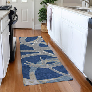 Piper Looms Mayfield Circles AMF1022 Navy Machine Washable Area Rug Runner Lifestyle Image Feature