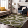 Piper Looms Mayfield Circles AMF1022 Olive Machine Washable Area Rug Lifestyle Image Feature