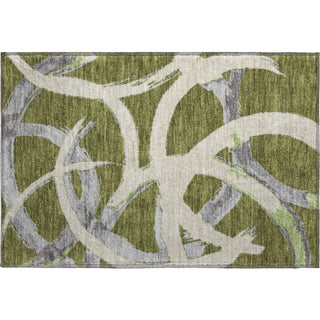Piper Looms Mayfield Circles AMF1022 Olive Machine Washable Area Rug Scatter Main Image