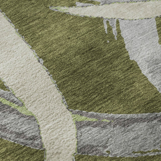 Piper Looms Mayfield Circles AMF1022 Olive Machine Washable Area Rug Swatch Image