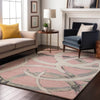 Piper Looms Mayfield Circles AMF1022 Pink Machine Washable Area Rug Lifestyle Image Feature