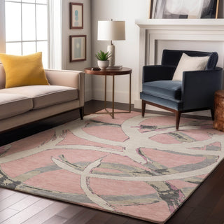 Piper Looms Mayfield Circles AMF1022 Pink Machine Washable Area Rug Lifestyle Image Feature