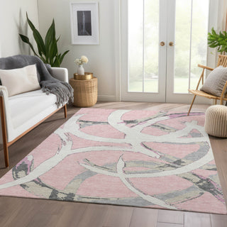 Piper Looms Mayfield Circles AMF1022 Pink Machine Washable Area Rug Lifestyle Image Feature