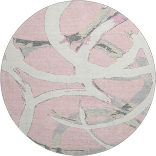 Piper Looms Mayfield Circles AMF1022 Pink Machine Washable Area Rug Round Main Image