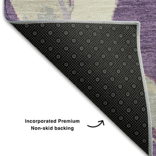 Piper Looms Mayfield Circles AMF1022 Purple Machine Washable Area Rug Backing Image