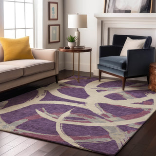 Piper Looms Mayfield Circles AMF1022 Purple Machine Washable Area Rug Lifestyle Image Feature