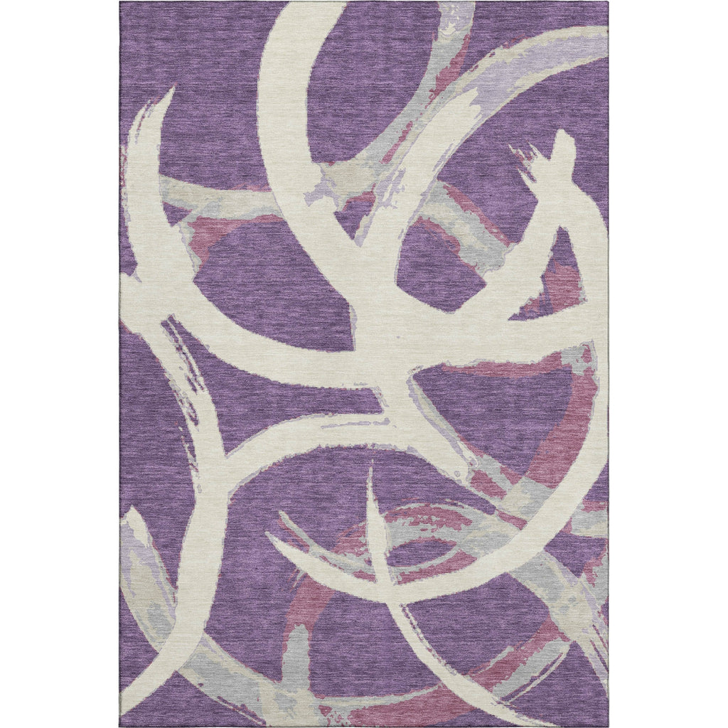Piper Looms Mayfield Circles AMF1022 Purple Machine Washable Area Rug main image