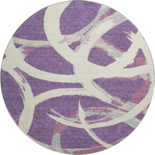 Piper Looms Mayfield Circles AMF1022 Purple Machine Washable Area Rug Round Main Image