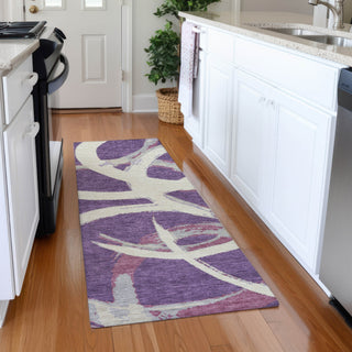 Piper Looms Mayfield Circles AMF1022 Purple Machine Washable Area Rug Runner Lifestyle Image Feature