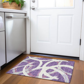 Piper Looms Mayfield Circles AMF1022 Purple Machine Washable Area Rug Scatter Lifestyle Image Feature