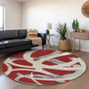 Piper Looms Mayfield Circles AMF1022 Red Machine Washable Area Rug Round Lifestyle Image Feature