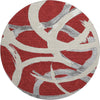 Piper Looms Mayfield Circles AMF1022 Red Machine Washable Area Rug Round Main Image
