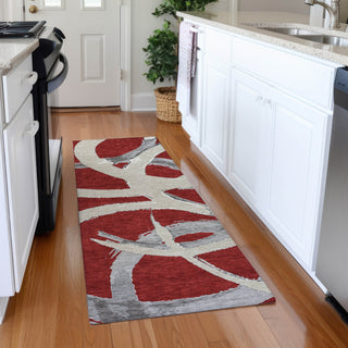 Piper Looms Mayfield Circles AMF1022 Red Machine Washable Area Rug Runner Lifestyle Image Feature