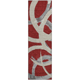 Piper Looms Mayfield Circles AMF1022 Red Machine Washable Area Rug Runner Main Image