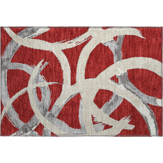 Piper Looms Mayfield Circles AMF1022 Red Machine Washable Area Rug Scatter Main Image