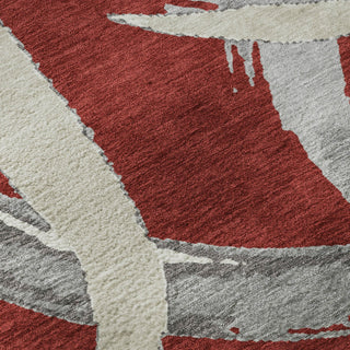 Piper Looms Mayfield Circles AMF1022 Red Machine Washable Area Rug Swatch Image