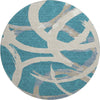 Piper Looms Mayfield Circles AMF1022 Teal Machine Washable Area Rug Round Main Image