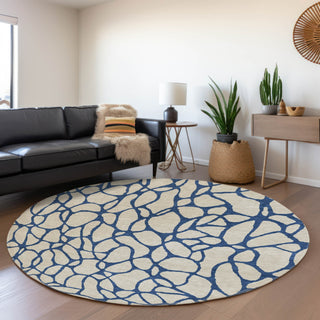 Piper Looms Mayfield Geometric AMF1023 Beige Machine Washable Area Rug Round Lifestyle Image Feature