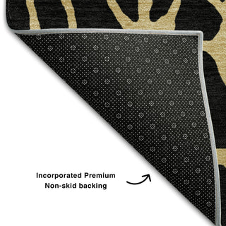 Piper Looms Mayfield Geometric AMF1023 Black Machine Washable Area Rug Backing Image