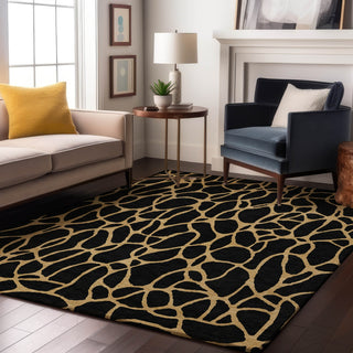 Piper Looms Mayfield Geometric AMF1023 Black Machine Washable Area Rug Lifestyle Image Feature