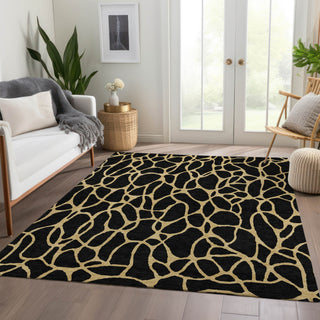 Piper Looms Mayfield Geometric AMF1023 Black Machine Washable Area Rug Lifestyle Image Feature