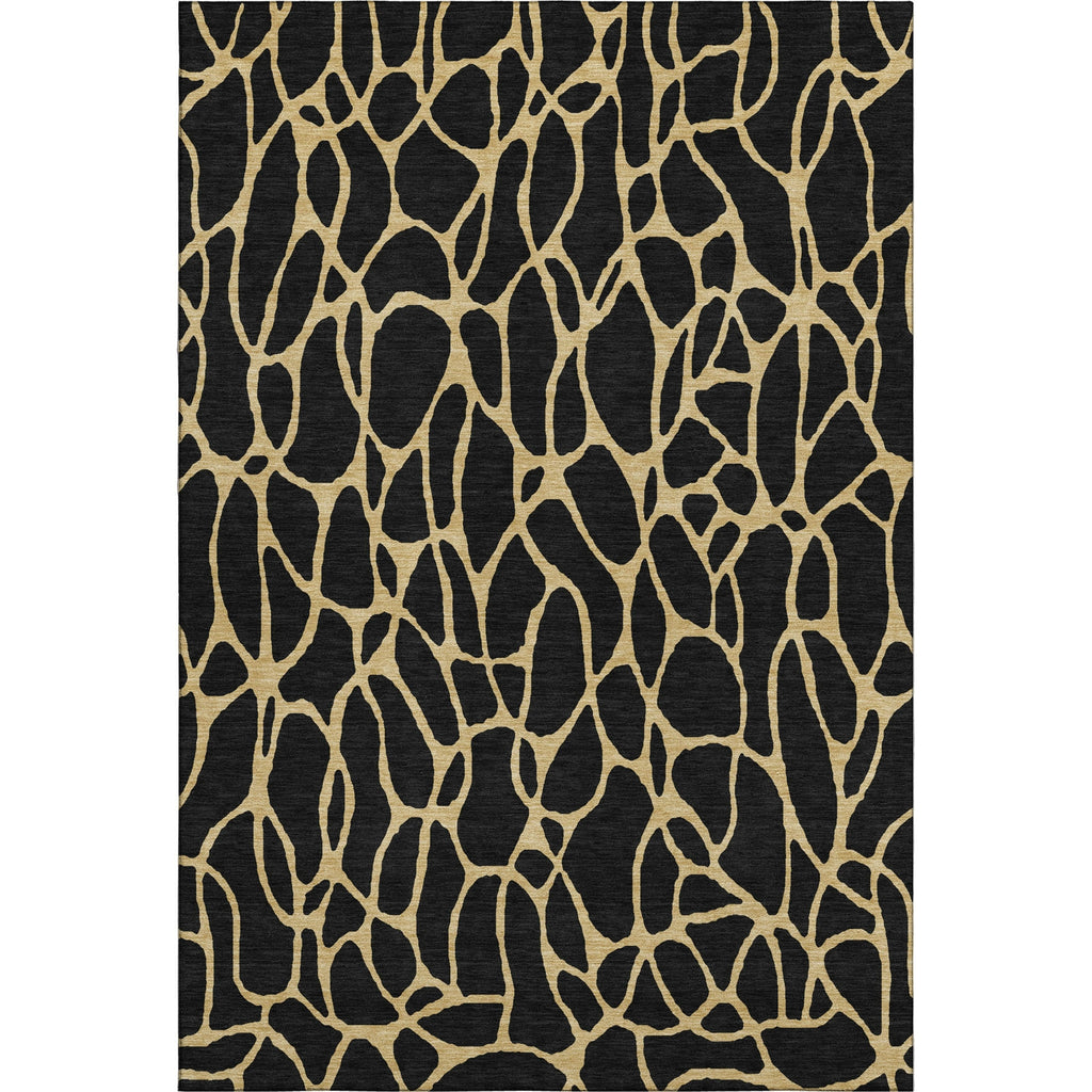 Piper Looms Mayfield Geometric AMF1023 Black Machine Washable Area Rug main image