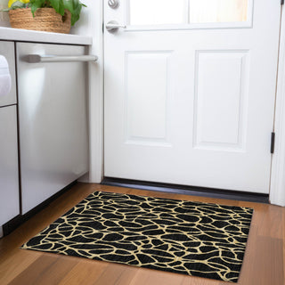 Piper Looms Mayfield Geometric AMF1023 Black Machine Washable Area Rug Scatter Lifestyle Image Feature
