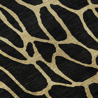 Piper Looms Mayfield Geometric AMF1023 Black Machine Washable Area Rug Swatch Image