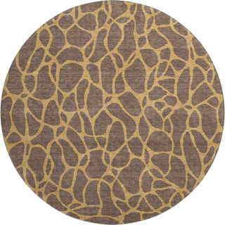 Piper Looms Mayfield Geometric AMF1023 Brown Machine Washable Area Rug Round Main Image