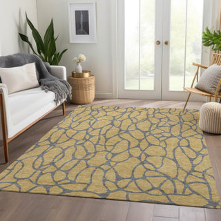 Piper Looms Mayfield Geometric AMF1023 Gold Machine Washable Area Rug Lifestyle Image Feature
