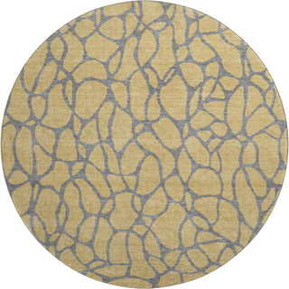 Piper Looms Mayfield Geometric AMF1023 Gold Machine Washable Area Rug Round Main Image