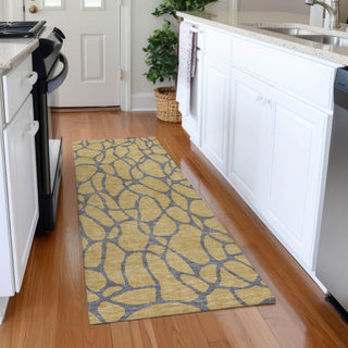 Piper Looms Mayfield Geometric AMF1023 Gold Machine Washable Area Rug Runner Lifestyle Image Feature