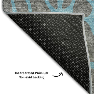Piper Looms Mayfield Geometric AMF1023 Gray Machine Washable Area Rug Backing Image
