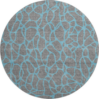 Piper Looms Mayfield Geometric AMF1023 Gray Machine Washable Area Rug Round Main Image