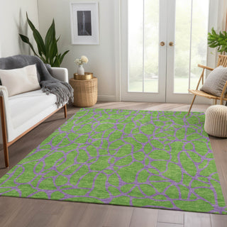 Piper Looms Mayfield Geometric AMF1023 Lime Machine Washable Area Rug Lifestyle Image Feature