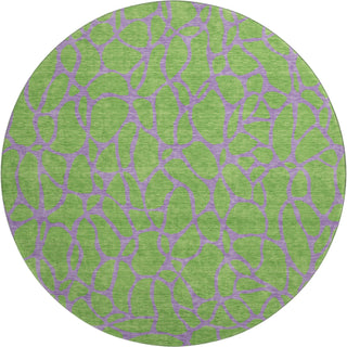 Piper Looms Mayfield Geometric AMF1023 Lime Machine Washable Area Rug Round Main Image