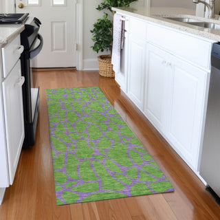 Piper Looms Mayfield Geometric AMF1023 Lime Machine Washable Area Rug Runner Lifestyle Image Feature